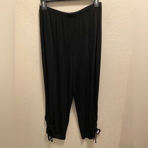 Chico's Travelers Slinky Pull On Drawstring Cinch Ankle Pants Size M